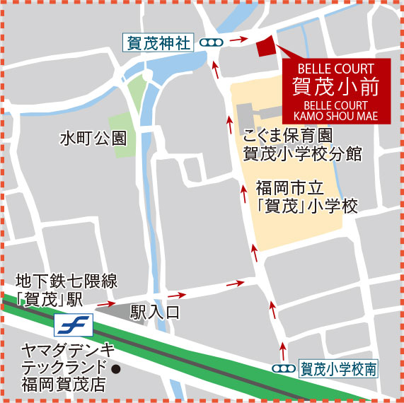 福岡市早良区賀茂の新築戸建分譲住宅 ヴェルコート賀茂小前 周辺マップ